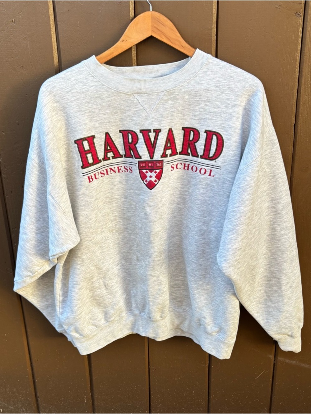 Vintage Big Cotton Gear For Sports Men Harvard University Sweatshirt Size L Gray